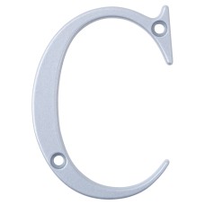 76mm Screw Fix Door Letter - C - Premium Satin Silver