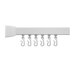 Croydex Shower Rail - L Shaped - Professional Profile 800-1000mm Length - White