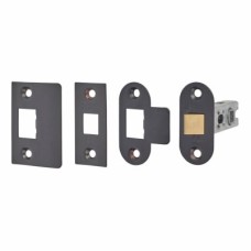 Exel Contract Bolt Through Tubular Latch - 67mm Case - 46mm Backset - Radius - Black