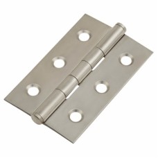 Pressed Butt Door Hinge - 64 x 40 x 1mm - Polished Stainless Steel - Pair