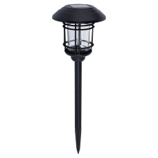 Forum Zink Tanfield LED Solar Bollard Post Light with Spike - IP44 - 3000K Warm White - Black 