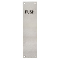 Exel Stainless Steel Finger Plate - Push - 300 x 75 x 1.2mm - Satin