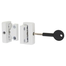 Metal Window Lock - White - Pack of 2 with 1 Key 