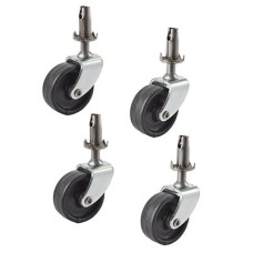 Exel Classic Furniture Castor - Peg Fixed - 43kg Max Weight - 31mm Diameter - Black -Pack of 4
