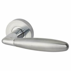 Jigtech Polished/Satin Chrome Door Handles on Round Rose - Harrier Range 