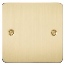 Knightsbridge 1 Gang Flat Plate Blank Plate - Brushed Brass
