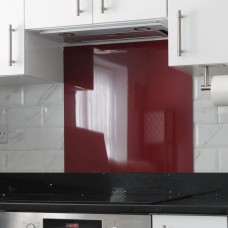Exel Aluminium Kitchen Splashback - 900 x 750mm - Gloss Burgundy Red