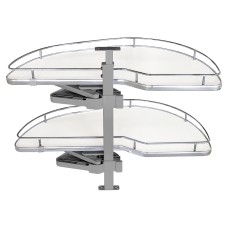 Emuca Supra Lake Corner Pull Out Organiser - Cabinet Width 860mm - Right Hand - White