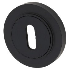 Burlington BUR60 by Frelan Escutcheon with Plain Rose - 53mm Diameter - Keyhole - Matt Black