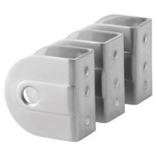 Toilet Cubicle Panel Brackets - 12-13mm Panels - 316 Stainless Steel - Pack of 3
