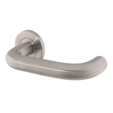 Hampstead Satin Stainless Steel 19mm Return to Door Handles on Round Rose 