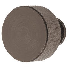 Carlisle Brass Knurled Radio Round Cabinet Knob - 35mm Diameter - Anthracite Grey