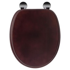 Croydex Davos Flexi-Fix Standard Close Wooden Toilet Seat - Mahogany