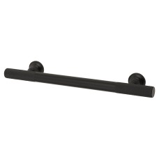 Exel York 12mm Partially Knurled T-Bar Cabinet Pull Handle - 128mm Centres - Matt Black
