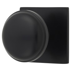 Alexander & Wilks Quantock Cabinet Knob on Square Backplate - 34mm Diameter - Matt Black