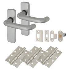 Exel Puma 19mm Return to Door Latch Door Handle Kit - Aluminium