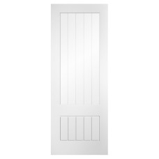 LPD Mexicano 1 Light Clear Glazed with Frosted Lines Primed Internal Door - 1981 x 838mm - White