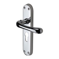M Marcus Polished Chrome Euro Lock Door Handle - Donna Range - 183 x 42mm