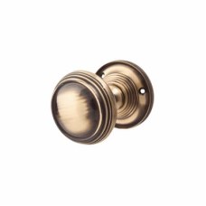 Exel Lined Mortice Door Knob - 65mm Rose Diameter - Antique Brass