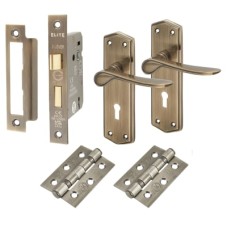Exel Rome 3 Lever Sashlock Door Handle Kit - Antique Brass