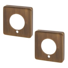 Jigtech Square Privacy Rose Cover - Antique Brass