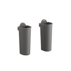 elfa Garage+ Storage Top Track System - Small Cups for Storing Board - Matt Grey - Pack of 2