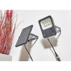 Forum Zink Denby 30W LED Security Floodlight with Solar Panel - IP65 - 6500K Daylight - Grey