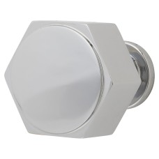 Alexander & Wilks Vesper Hex Cabinet Knob - 33mm Diameter - Polished Chrome