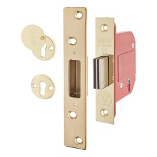 ERA Fortress BS3621:2017 5 Lever Deadlock - 67mm Case - 44mm Backset - Polished Brass