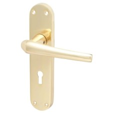 Hampstead Polished Brass Keyhole Lock Door Handle - Naples Range - 182 x 40mm