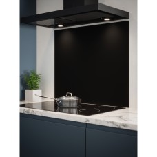 Self Adhesive Glass Kitchen Splashback - 750 x 900mm - Matt Black