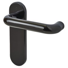 Hoppe AR600/21 Ebony Black Nylon Steel Core Safety Latch Door Handle - Paris Range - 165 x 46mm