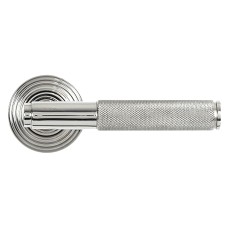 From The Anvil Polished Stainless Steel Knurled Door Handles on Round Beehive Rose - Brompton Range 