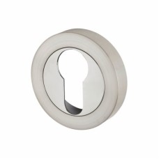 Exel Escutcheon - 50mm Diameter - Euro - Satin/Polished Chrome