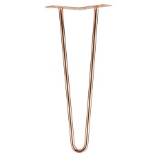 Rothley Hairpin Leg - 2 Pin - 350mm Height - Polished Copper