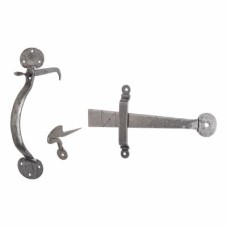 Olde Forge Heavy Thumb Latch Set - 55mm Door Thickness - Pewter