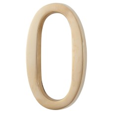 Heritage Brass 76mm Concealed Screw Fix Door Numeral - 0 - Unlacquered Brass