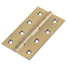 Solid Drawn Butt Door Hinge - 100 x 60 x 2.4mm - Antique Brass - Pair
