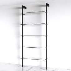 Emuca Zero Glass Shelf Bracket - 200mm Length - Black - Pair