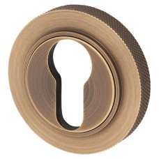 Burlington BUR61 by Frelan Escutcheon with Knurled Rose - 53mm Diameter - Euro - Antique Brass
