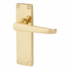 Exel Polished Brass Budget Straight Latch Door Handle - Mia Range - 153 x 42mm