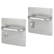 Exel Satin Aluminium 20mm Return to Door Bathroom Door Handle - 160 x 160mm - RH