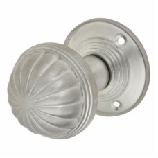 Exel Fluted Mortice Door Knob - 65mm Rose Diameter - Satin Chrome