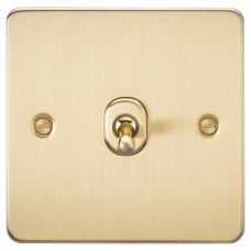 Knightsbridge 10AX 1 Gang Flat Plate Intermediate Toggle Light Switch - Brushed Brass