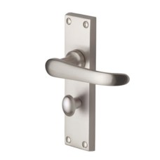 Heritage Brass by M Marcus Satin Nickel Bathroom Door Handle - Windsor Range - 154 x 40mm