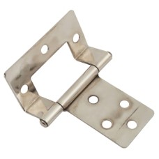 Cranked Type 1 Flush Cabinet Hinge - 51 x 10 x 1mm - Nickel Plated - Pack of 5 Pairs