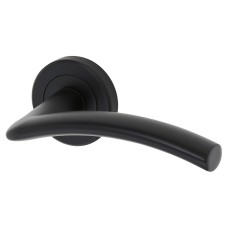 Serozzetta by Carlisle Brass Matt Black Door Handles on Round Rose - Trenta Range 