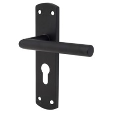 Exel Matt Black Mitred Euro Lock Door Handle - 172 x 44mm