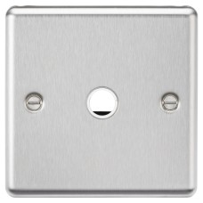 Knightsbridge 20A Round Edge Flex Outlet Plate - Brushed Chrome