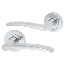 Exel Satin Chrome Door Handles on Round Rose - Eloise Range 